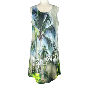 Elton linen tropical print dress